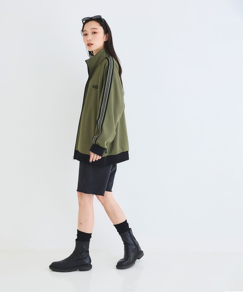 「KANGOL SPORT」 ジャージブルゾン L カーキ レディース_画像7