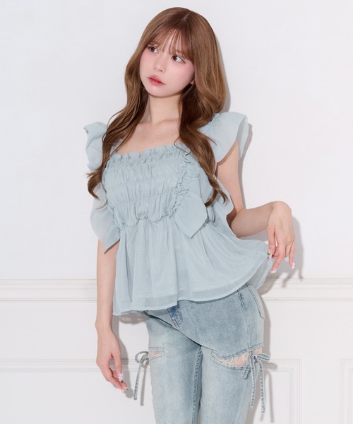 ZO シャツ ZO完売品】LILY BROWN ペプラムフリルシャツ
