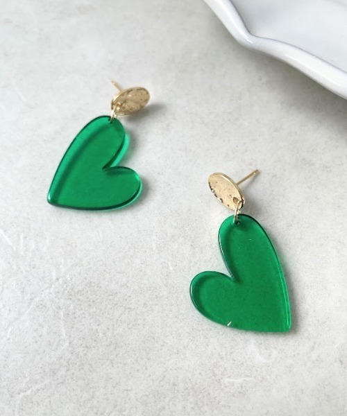 Three Four Time（スリーフォータイム） ピアス クリアハートピアス