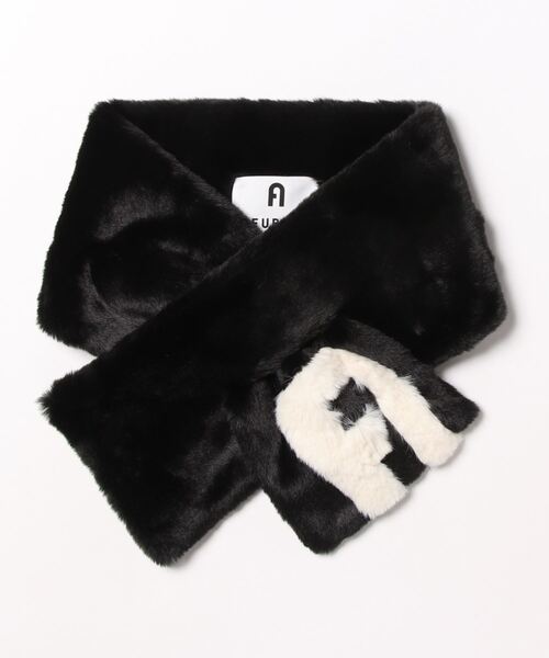FURLA（フルラ） マフラー ストール フェイクファーマフラー Black