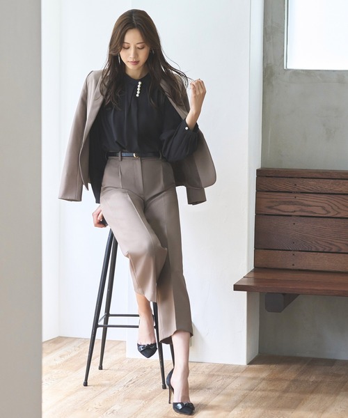 RUIRUE BOUTIQUE ブラウス シャツ ストレッチ ｜ アシンメトリー