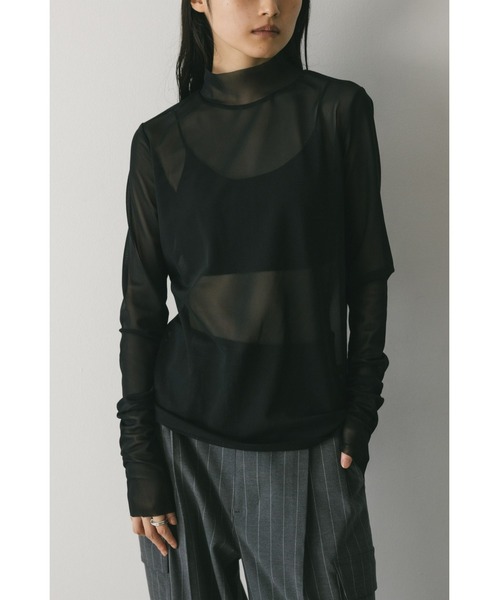 STYLEMIXER（スタイルミキサー） tシャツ チュールハイネックトップ