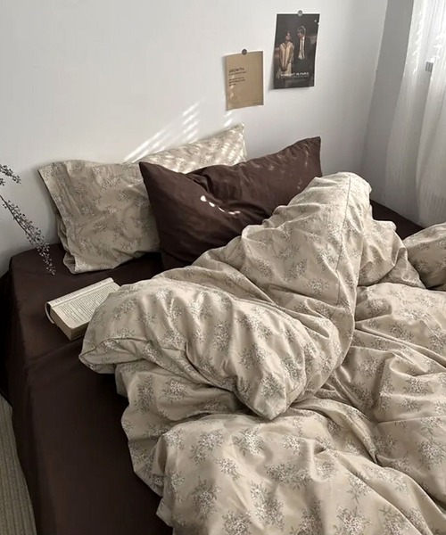 カモミール　ベットカバー ベッド 寝具 「 ammy. / エイミードット 」 花柄 カバー 枕カバー 4点