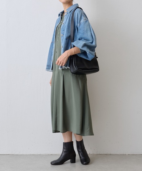 【BEARDSLEY】 ビアズリー　カラーレスシャツワンピース　ネイビー BE2101EW001105_14_l.jpg