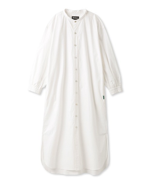 LOEFF コットンシルク ボックス スタンドカラーシャツ シャツワンピース 青 LOEFF コットンシルク ボックス スタンドカラーシャツ シャツ