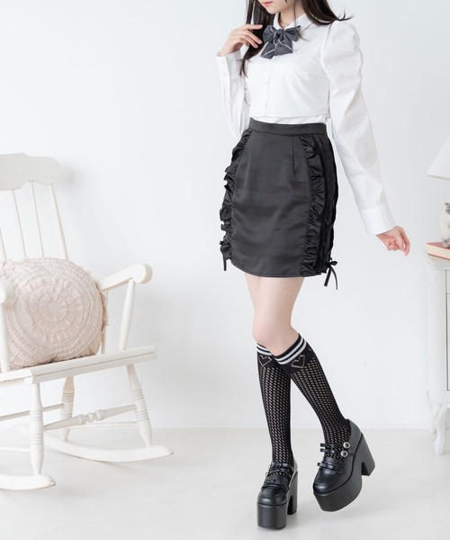 難有り　サイド編み上げローズレーススカート　Ｌサイズ DearMyLoveRose（ディアマイラブローズ） スカート サイドフリルレース