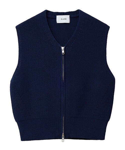 clane ニットベスト CLANE/クラネ】SIDE ZIP TWEED KNIT VEST/サイドジップツイード