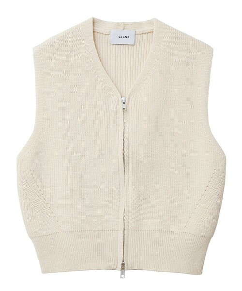 CLANE ベスト 「CLANE/クラネ」ZIP COMPACT KNIT VEST/ジップ