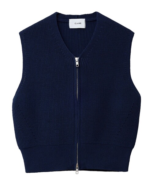 ベスト 「CLANE/クラネ」ZIP COMPACT KNIT VEST/ジップコンパクト 