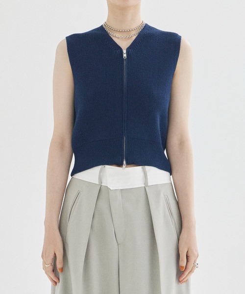 CLANE（クラネ） ベスト 「CLANE/クラネ」ZIP COMPACT KNIT VEST