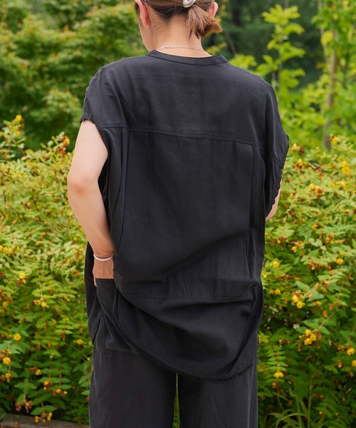 ブラウス シャツ CHIGNON ウォッシュフレンチスリーブシャツ 1643-543BT レディース CHIGNON ウォッシュフレンチスリーブシャツ 1643-543BT（シャツ