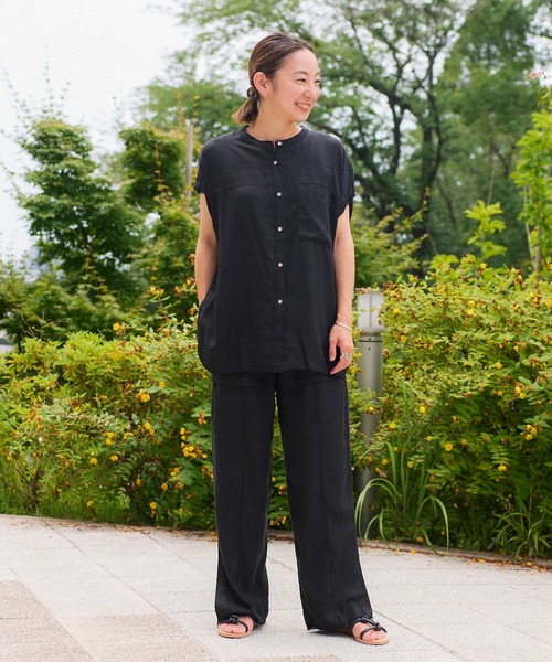 ブラウス シャツ CHIGNON ウォッシュフレンチスリーブシャツ 1643-543BT レディース CHIGNON ブラウス シャツ ウォッシュフレンチスリーブシャツ