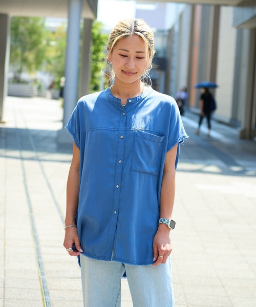 CHIGNON（シニヨン） ブラウス シャツ ウォッシュフレンチスリーブ