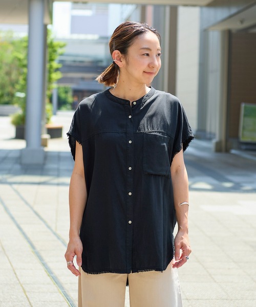ブラウス シャツ CHIGNON ウォッシュフレンチスリーブシャツ 1643-543BT レディース CHIGNON ブラウス シャツ ウォッシュフレンチスリーブシャツ