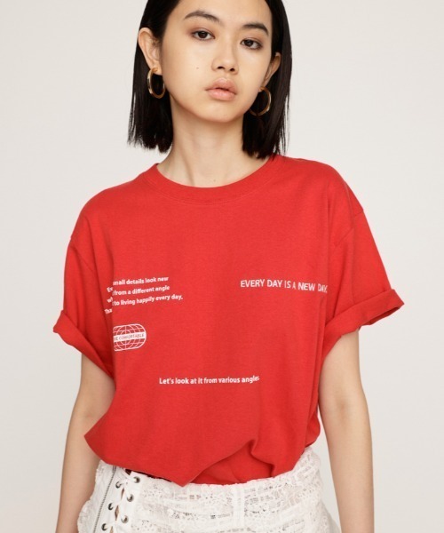 ショルダーフリルランダムロゴTシャツ ショルダーフリルランダムロゴTシャツ | SLOVNENYA スロヴネンヤ