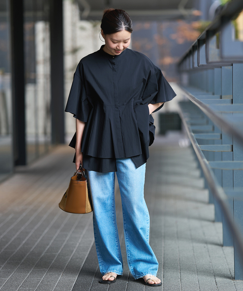 IENA シャツ ブラウス 「追加」タイプライター ティアードブラウス 
