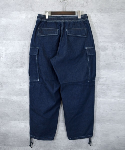 ワイドパンツ カーゴパンツ vintage like loose fit denim cargo pants
