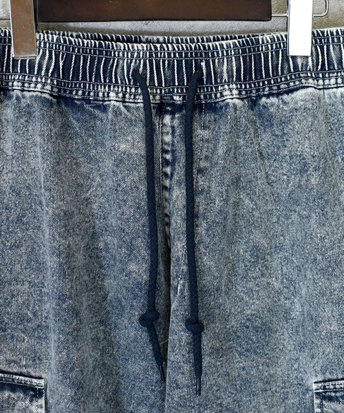 ワイドパンツ カーゴパンツ vintage like loose fit denim cargo pants