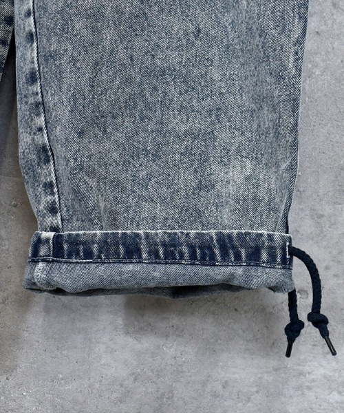 ワイドパンツ カーゴパンツ vintage like loose fit denim cargo pants