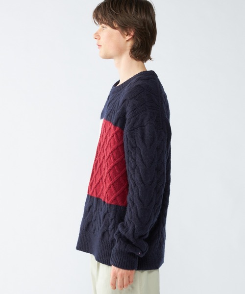 TOMMY HILFIGER セーター ニット ケーブルフラッグセーター