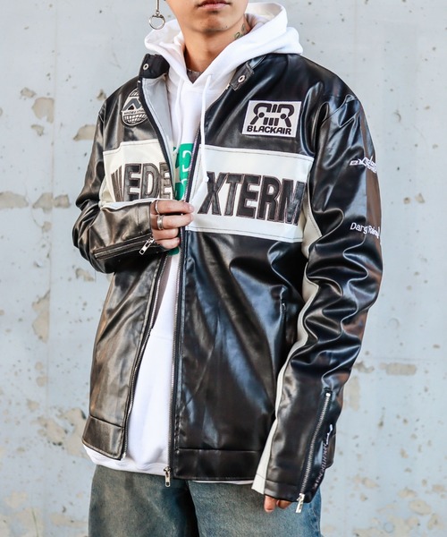 ジャケット・アウター Lyttleze Bling Leads ブルゾン アウター Z)「BLINGLEADS」LOGOレーシング