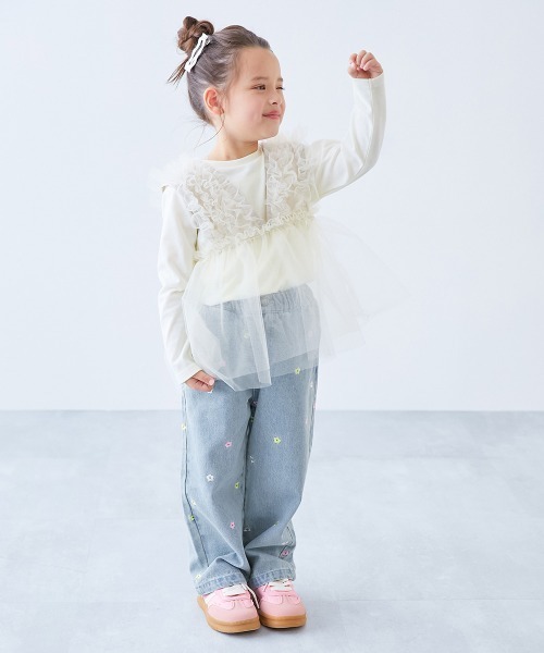 devirock（デビロック） パンツ ハートと花がえらべる 刺繍 デニム