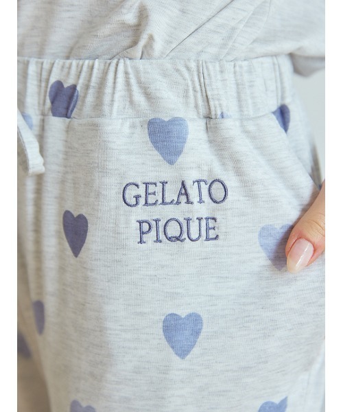 gelato pique ハート柄ルームウェア上下セット gelato pique パジャマ ルームウェア ハート柄ロングパンツ
