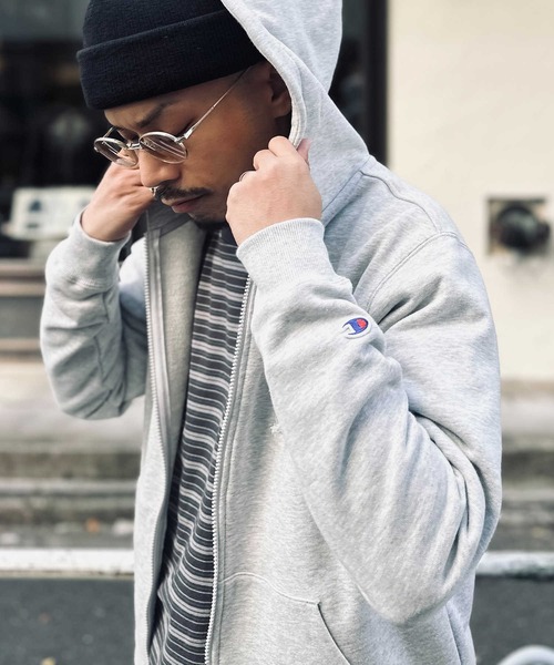 Champion パーカー グレー FW24/25 Champion USA/Reverse Weave Pullover Hoodie（チャンピオン