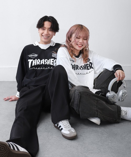 THRASHER（スラッシャー） tシャツ 襟付き ゲームシャツ ロング