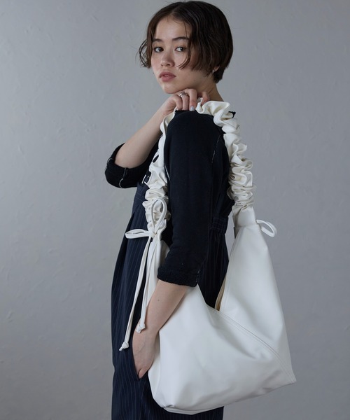 ONFLEEK ショルダーバッグ バッグ 2WAY くしゅくしゅリボン ギャザー
