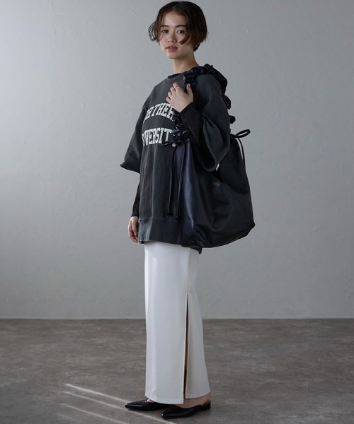 ONFLEEK ショルダーバッグ バッグ 2WAY くしゅくしゅリボン ギャザー