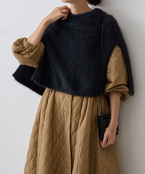 ビアズリー BEARDSLEY ポンチョ フリーサイズ ブラック BEARDSLEY（ビアズリー） ニットポンチョ FREE ブラック レディース