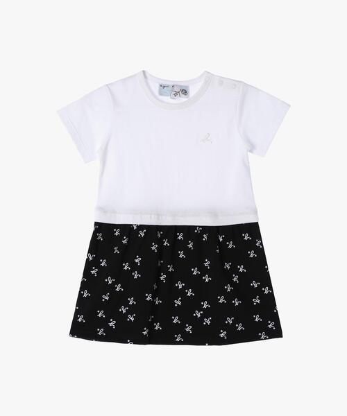 agnes b. 半袖ワンピース 130cm agnes b. ワンピース ベビー プリント オーガニックコットン