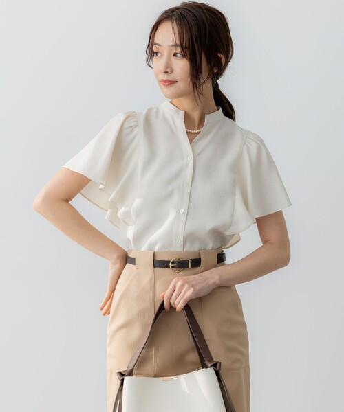 極美品 セオリー シルク ストライプピンタックブラウスキャミソール 