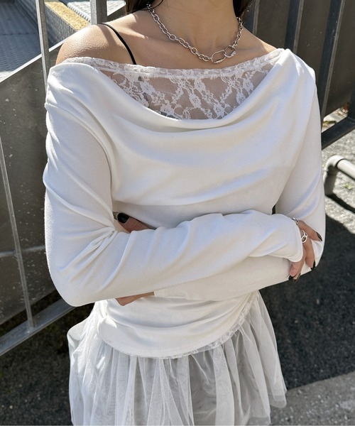 LVEU. tシャツ 「LVEU.」レースレイヤードトップス / トップス