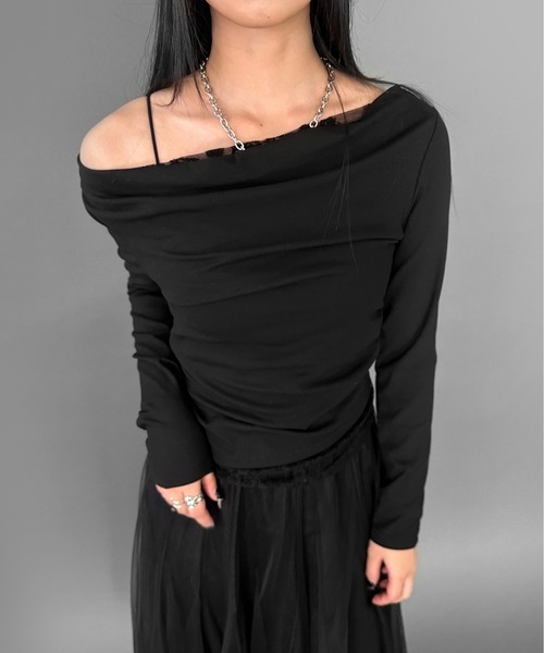 LVEU. tシャツ 「LVEU.」レースレイヤードトップス / トップス