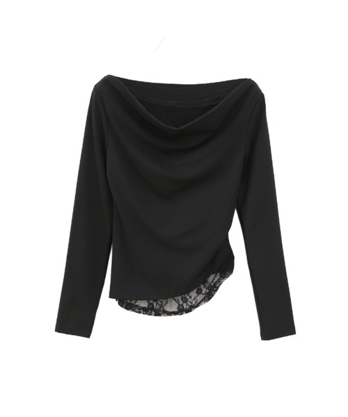新品未使用AEVESアエヴェス／変形アシメントリーレイヤードトップスインナー付き PLUS】ASYMMETRY VEST LAYERED TOPS/アシンメトリーベスト