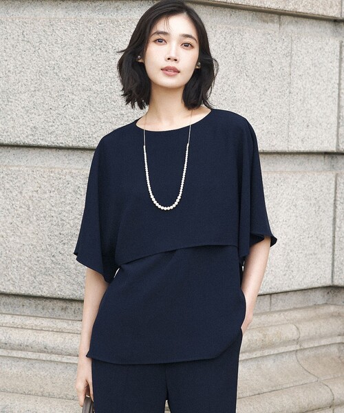23区（ニジュウサンク） tシャツ ストレッチジョーゼット ケープ
