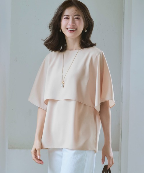 23区（ニジュウサンク） tシャツ ストレッチジョーゼット ケープ