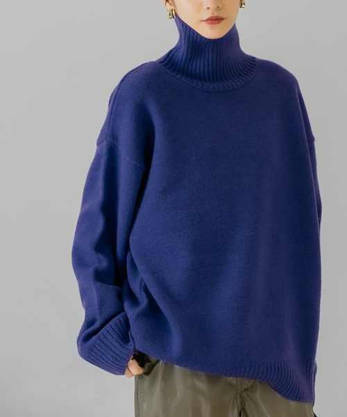 「KBF」 タートルネックニット ONE ベージュ レディース_画像2