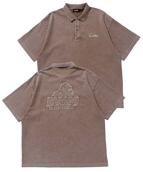 XLARGE tシャツ CHEMICAL WASH SLANTED OG POLO SHIRT メンズ