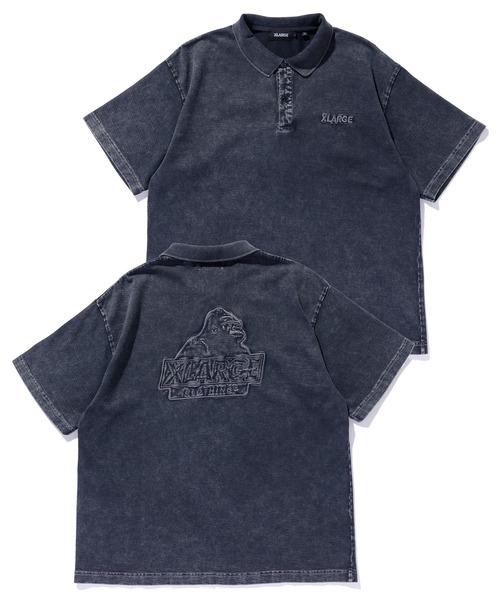 XLARGE tシャツ CHEMICAL WASH SLANTED OG POLO SHIRT メンズ