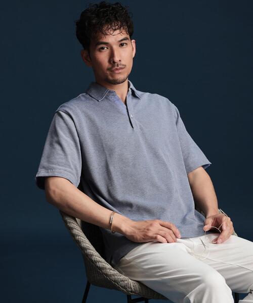 THE SHOP TK ポロシャツ 半袖 シャンブレーカノコスキッパーポロシャツ