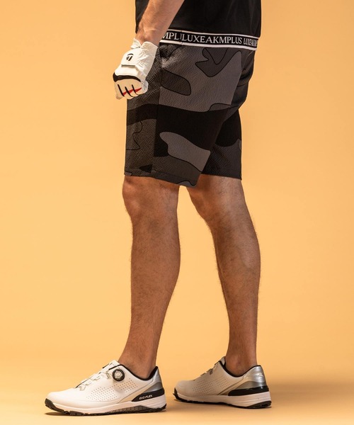 AKMluxe163 luxspoグレーカモフラージュ星柄ショートパンツ LUXE AKM PLUS パンツ LUXEAKMPLUS(リュクスエイケイエムプラス)ゴルフ