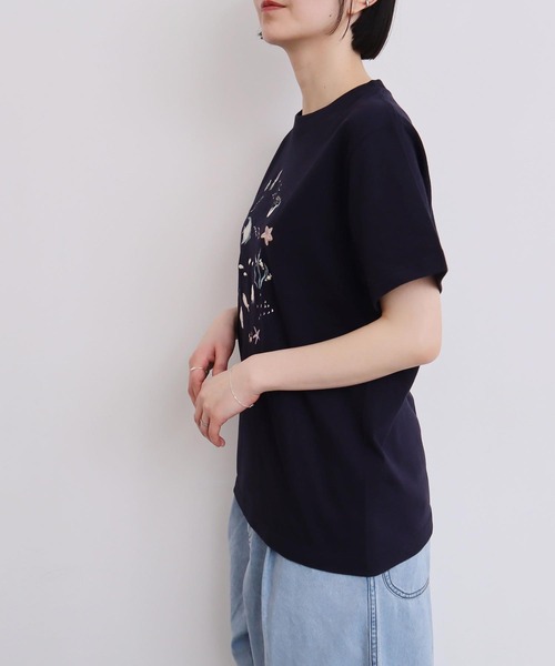 l'atelier du savon tシャツ 集まる海のさかな 刺繍Tシャツ