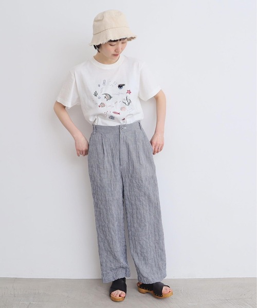 アトリエドゥサボン 23SS おさかな探検 刺繍Ｔシャツ ホワイト アトリエドゥサボン 海の生物刺繍 タコ Tシャツ WHITE - メルカリ