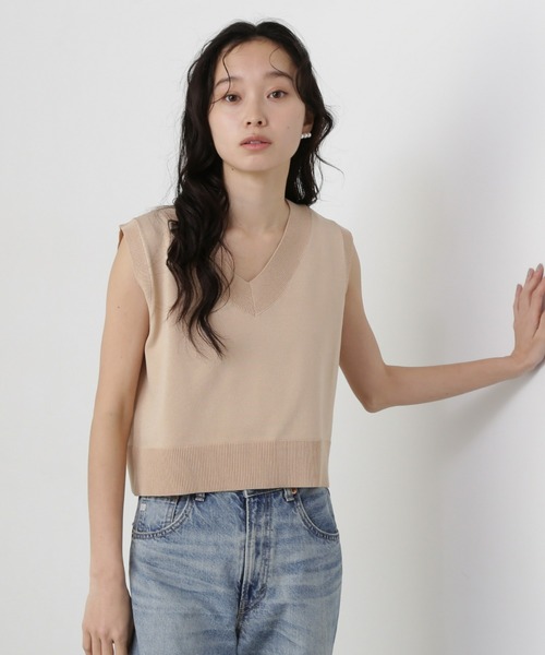 ★新品★ナチュラルビューティーベーシック　ジレ　ベスト N.Natural Beauty Basic ベスト ジレ Vネックショートベスト