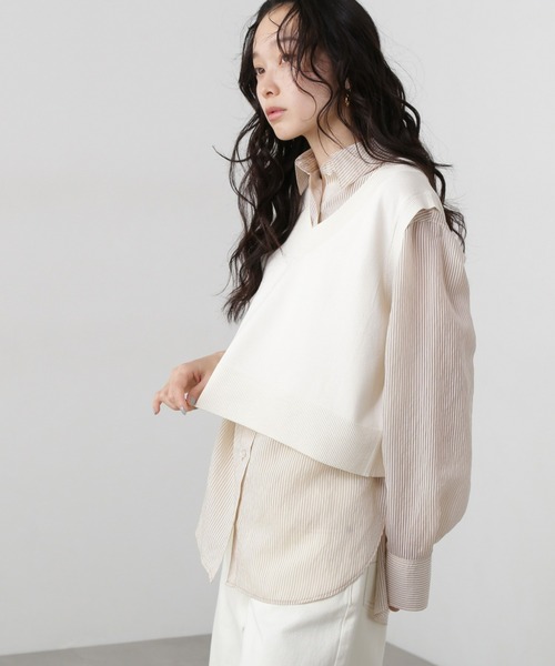 ★新品★ナチュラルビューティーベーシック　ジレ　ベスト N.Natural Beauty Basic ベスト ジレ Vネックショートベスト
