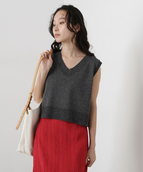 N.Natural Beauty Basic ベスト ジレ Vネックショートベスト