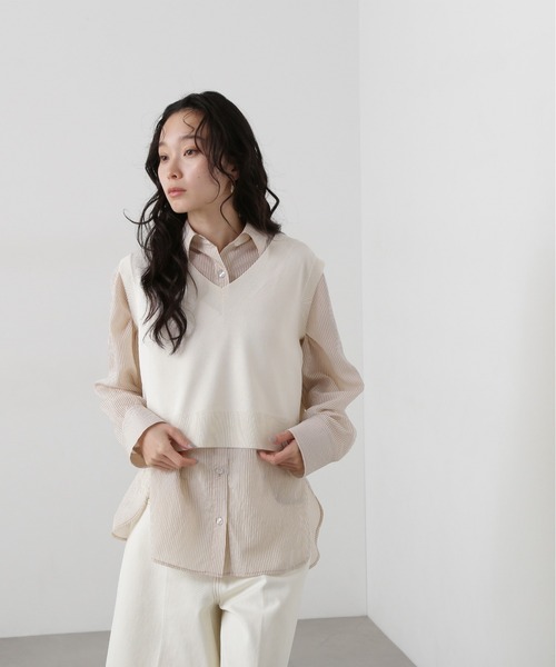 ★新品★ナチュラルビューティーベーシック　ジレ　ベスト N.Natural Beauty Basic ベスト ジレ Vネックショートベスト